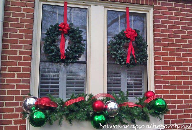 Winter Front Porch Decor | Window Boxes Decorate your window boxes for winter to enhance your holiday decor.