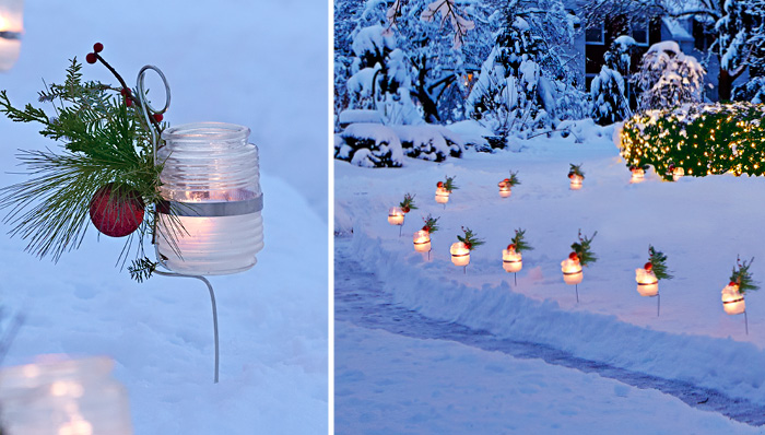 Winter Front Porch Decorating | Super-Simple Outdoor Jar Light Super-Simple Outdoor Jar Lights add a festive and functional holiday look