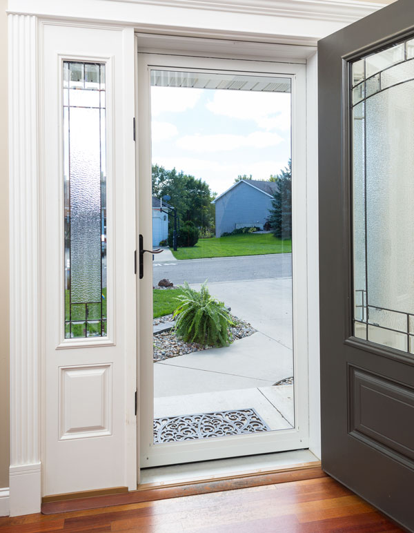 First Storm Door with Built In Hidden Closer Larson Storm Doors