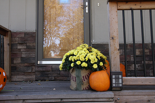 Burlap Fall Flowers Fall Front Porch Ideas